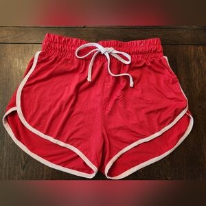 Red Women's Athletic Shorts Hiphop Jogging Rue 21 Large Vintage Style